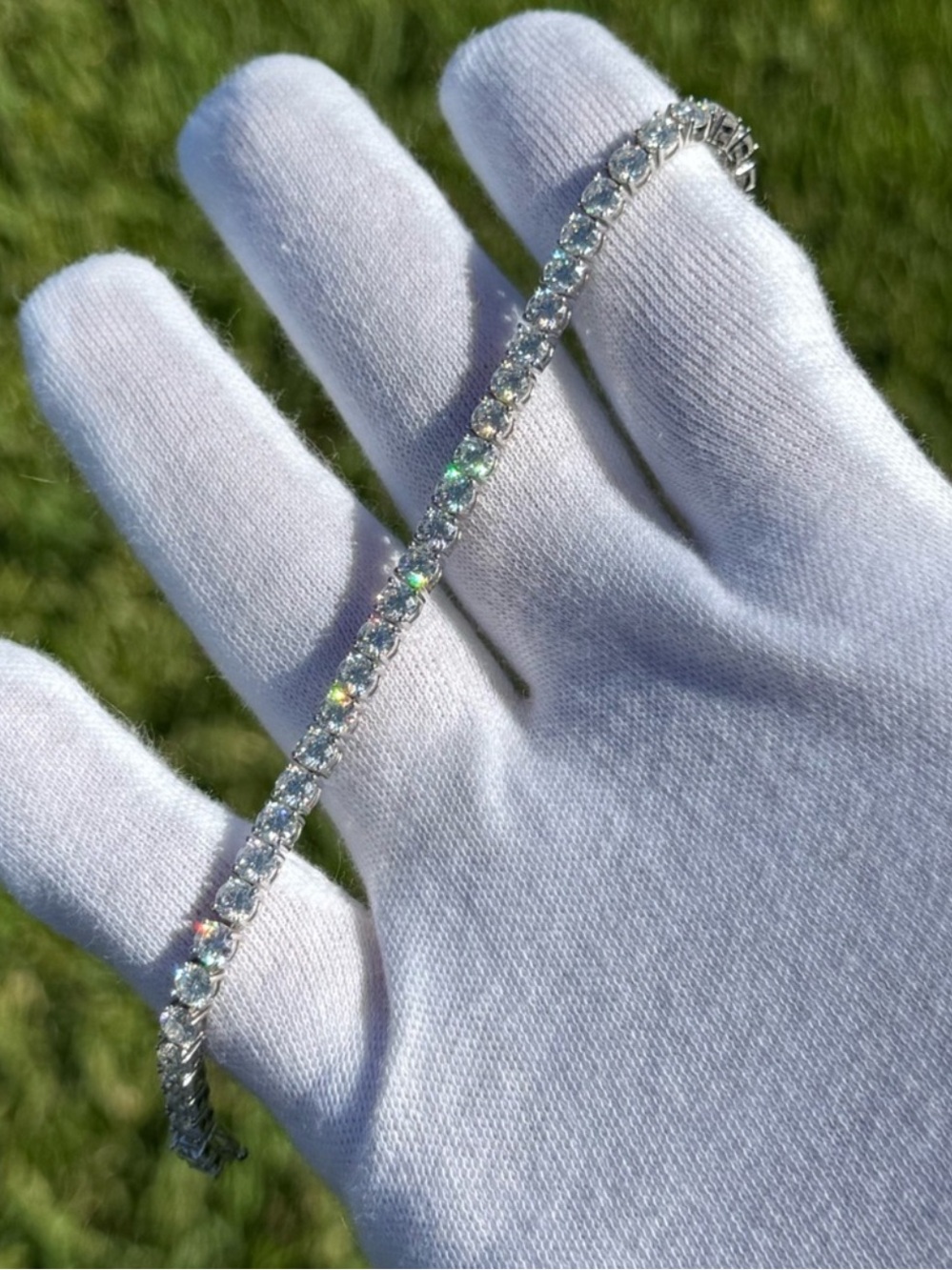 925 Silver, 11.7CTW Moissanite Tennis Bracelet